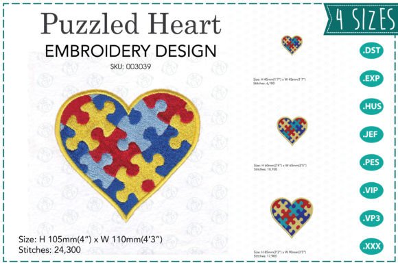 Puzzled Heart Embroidery Design Review