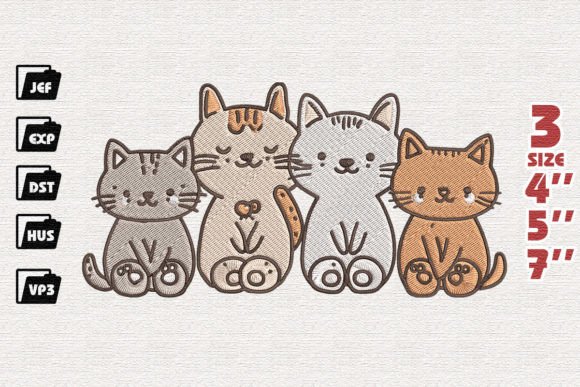 Review: Cute Animals, Cat Family Embroidery for Craft Fairs