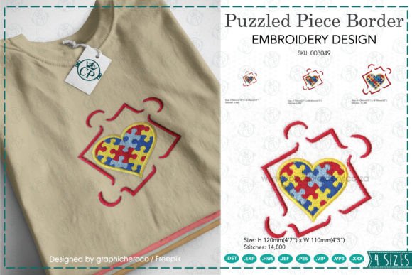 Review: Puzzle Piece Border Embroidery Design