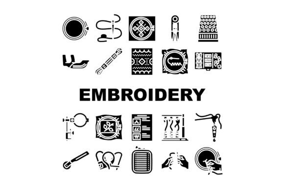 Reviewing Embroidery Thread Fabric Needle Icons Se