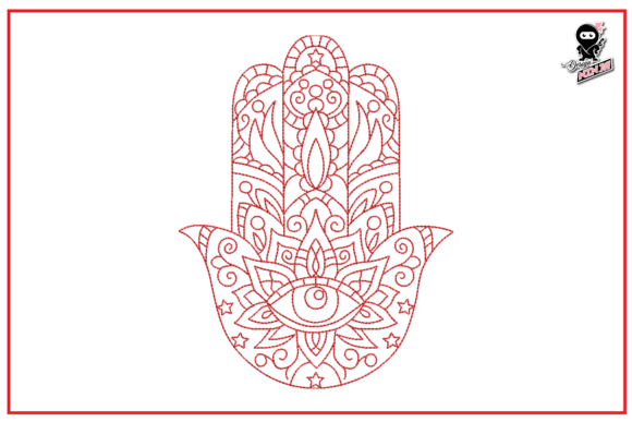 Reviewing Hamsa Hand Redwork for Holiday Crafts