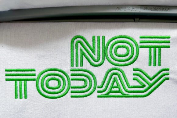 Reviewing the NOT TODAY Funny Quote Embroidery Design